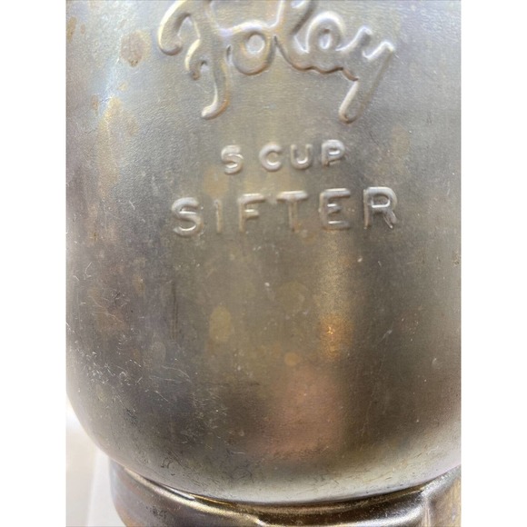VINTAGE Foley 5 Cup Flour Sifter Aluminum COLLECTIBLE ANTIQUE - Picture 10 of 10